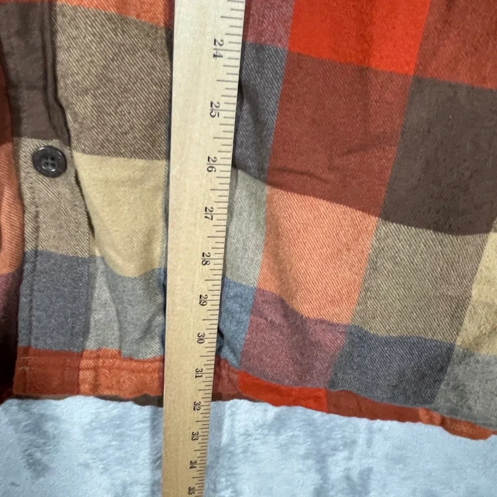 LL Bean Mens XL Traditional Fit Fleece Lined Flannel Hooded Shirt Jacket 298193